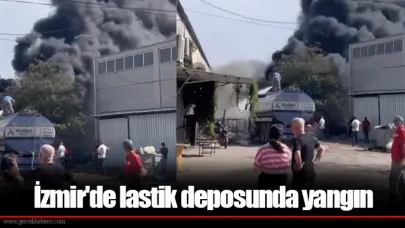 İzmir'de lastik deposunda yangın