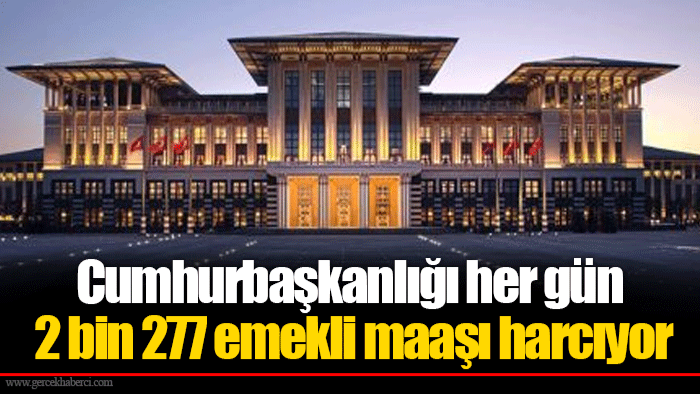 Cumhurbaşkanlığı her gün 2 bin 277 emekli maaşı harcıyor
