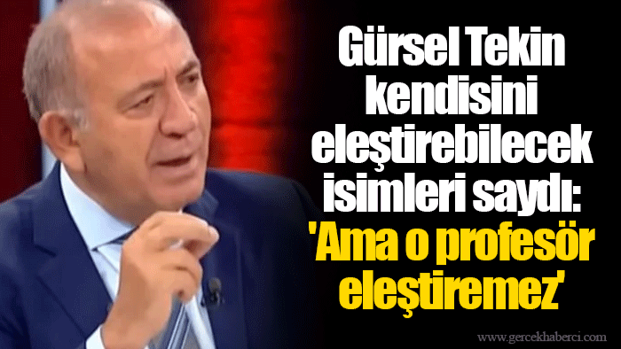 Gürsel Tekin kendisini eleştirebilecek isimleri saydı: 'Ama o profesör eleştiremez'