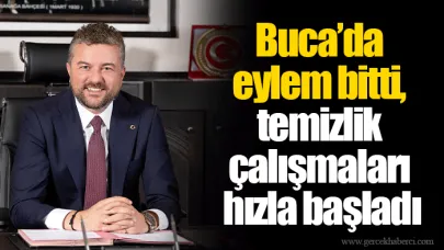 Buca’da eylem bitti, temizlik çalışmaları hızla başladı