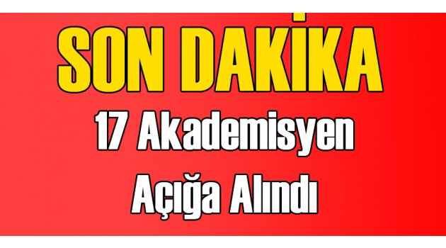 4'ü Profesör 17 Akademisyen Açığa Alındı