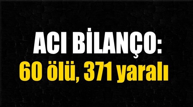 ACI BİLANÇO: "60 ölü, 371 yaralı"