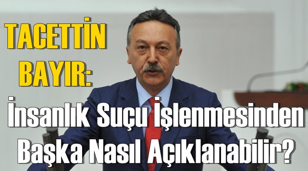 Bayır: İnsanlık Suçu İşlenmesinden Başka Nasıl Açıklanabilir?
