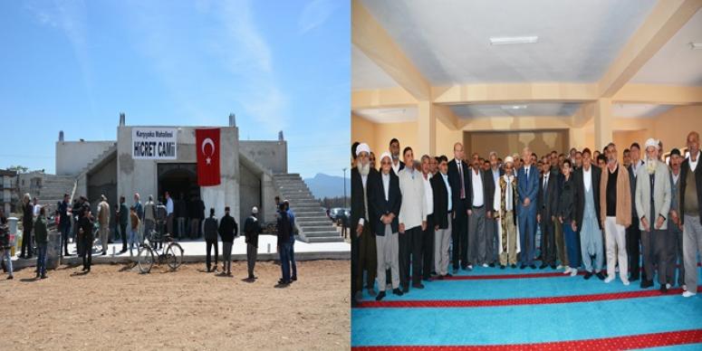 BELEDİYE VE HAYIRSEVERLERİN YARDIMIYLA TAMAMLANAN CAMİ  DULARLA HİZMETE AÇILDI