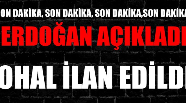 Cumhurbaşkanı Erdoğan: OHAL ilan ettik!