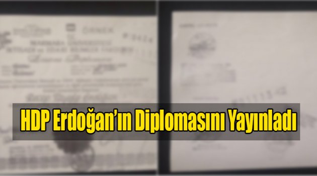 HDP Erdoğan'ın Diplomasını Yayınladı