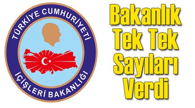 İçişleri Bakanlığı Kalem Kalem Açıkladı
