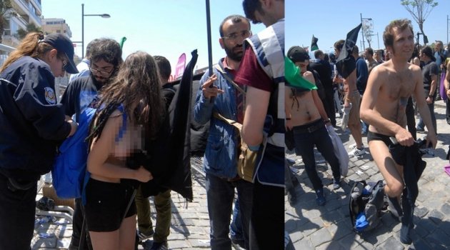 İzmir’deki 1 Mayıs alanına soyunarak giren anarşistlere ‘teşhircilik’ten işlem başlatılacak