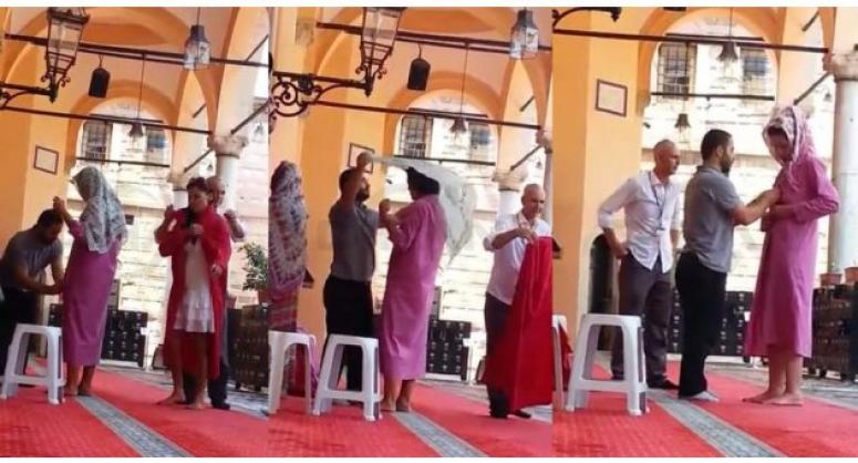 İZMİR HİSAR CAMİİ'NDE SKANDAL GÖRÜNTÜLER!