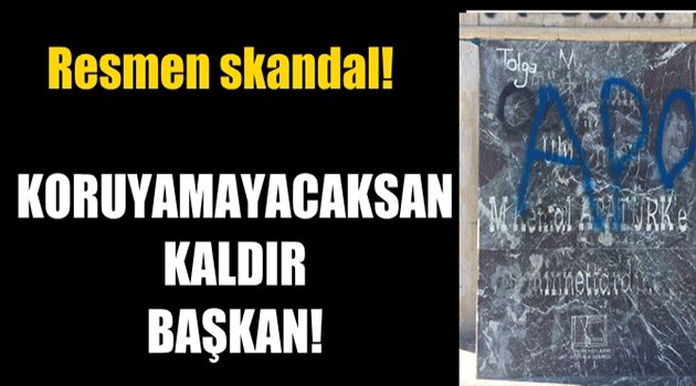 Karabağlar'da Atatürk Yazısının Üstü Karalandı; "APO" yazıldı