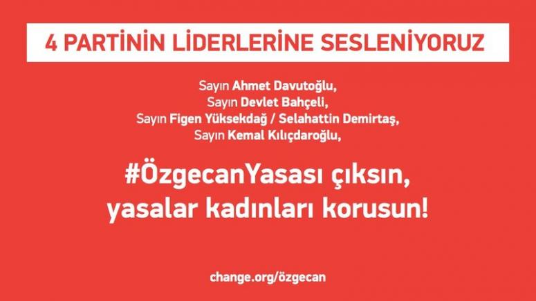 ÖZGECAN İÇİN 4 LİDERE MEKTUP