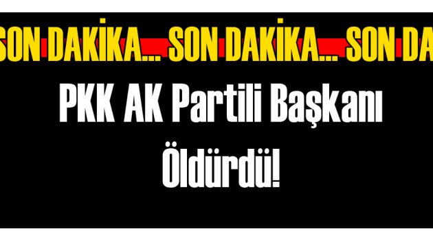 PKK AK Partili Başkanı Öldürdü