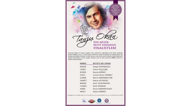 TANJU OKAN POP MÜZİK BESTE YARIŞMASINDA FİNALİSTLER BELLİ OLDU