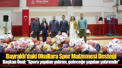 Bayraklı'daki Okullara Spor Malzemesi Desteği