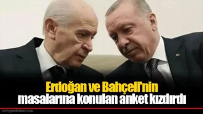 Erdoğan ve Bahçeli'nin masalarına konulan anket kızdırdı