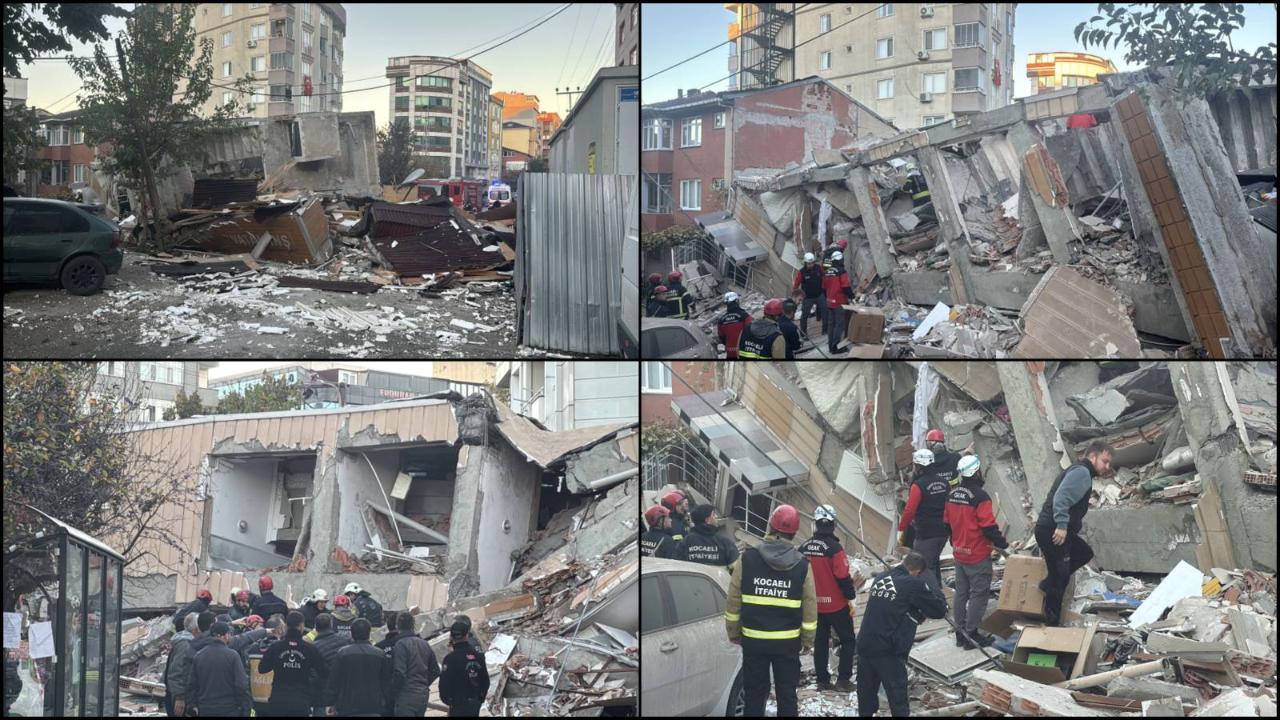 Gebze'de 6 katlı bina çöktü: 5 kişi enkaz altında!