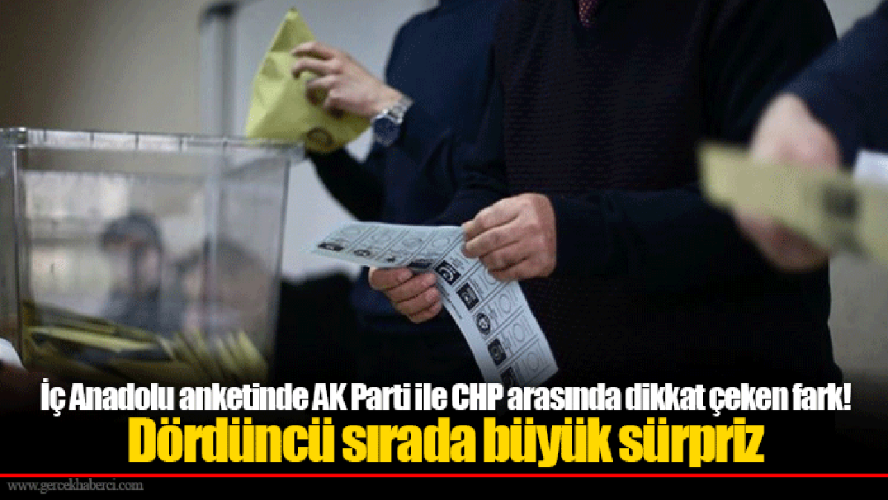 İç Anadolu anketinde AK Parti ile CHP arasında dikkat çeken fark! Dördüncü sırada büyük sürpriz