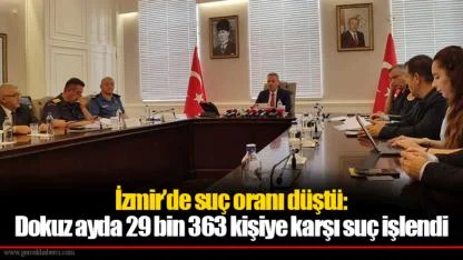 İzmir’de suç oranı düştü: Dokuz ayda 29 bin 363 kişiye karşı suç işlendi