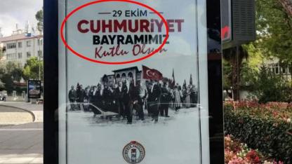 Muğla Valiliği'nden 'Cumhuriyet' hatası: Bayram afişinde yanlış yaptılar