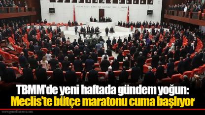 TBMM'de yeni haftada gündem yoğun: Meclis'te bütçe maratonu cuma başlıyor