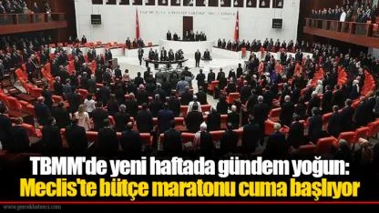 TBMM'de yeni haftada gündem yoğun: Meclis'te bütçe maratonu cuma başlıyor