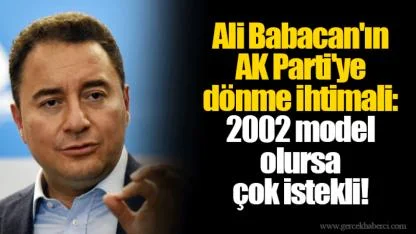 Ali Babacan'ın AK Parti'ye dönme ihtimali: 2002 model olursa çok istekli!
