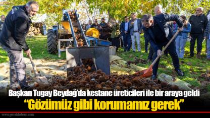 Başkan Tugay Beydağ’da kestane üreticileri ile bir araya geldi  “Gözümüz gibi korumamız gerek”