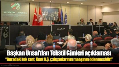 Başkan Ünsal’dan Tekstil Günleri açıklaması