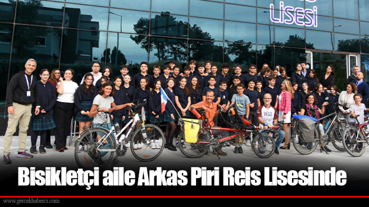 Bisikletçi aile Arkas Piri Reis Lisesinde