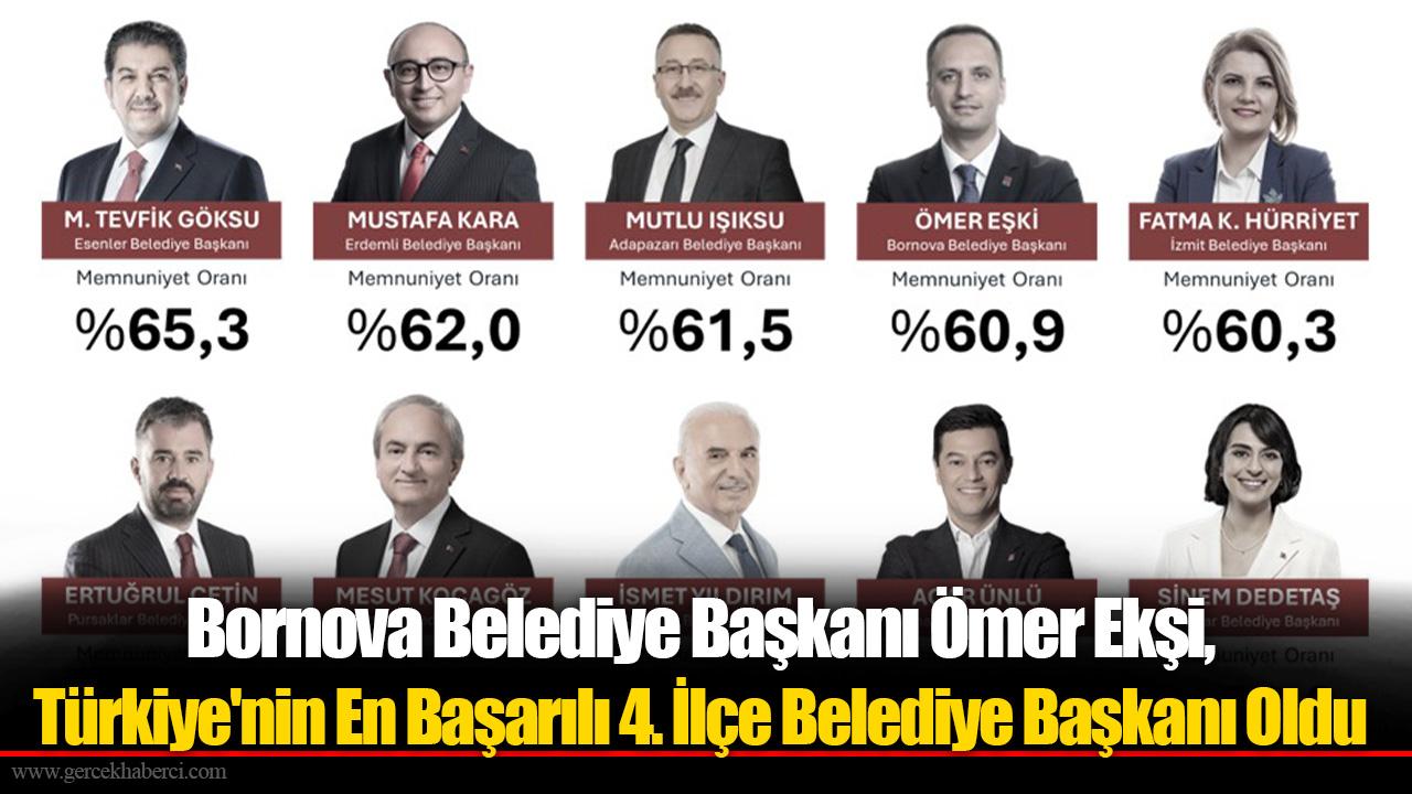 Bornova Belediye Başkanı Ömer Ekşi, Türkiye&#039;nin En Başarılı 4. İlçe Belediye Başkanı Oldu