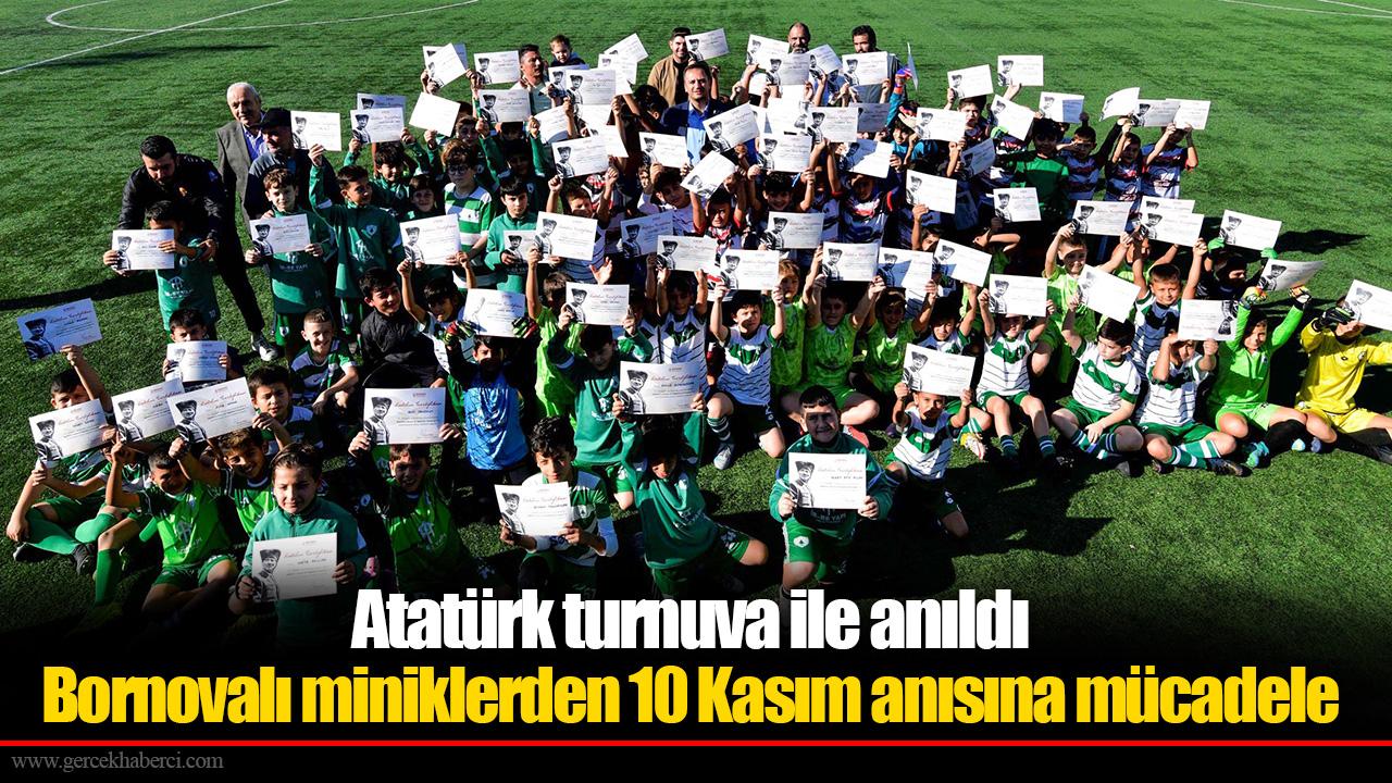 Bornovalı minikler 10 Kasım anısına mücadele etti