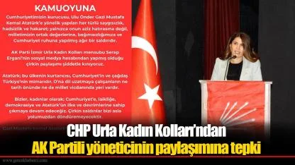 CHP Urla Kadın Kolları’ndan AK Partili yöneticinin paylaşımına tepki