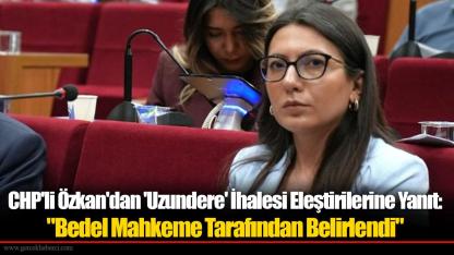 CHP'li Özkan'dan 'Uzundere' İhalesi Eleştirilerine Yanıt: "Bedel Mahkeme Tarafından Belirlendi"