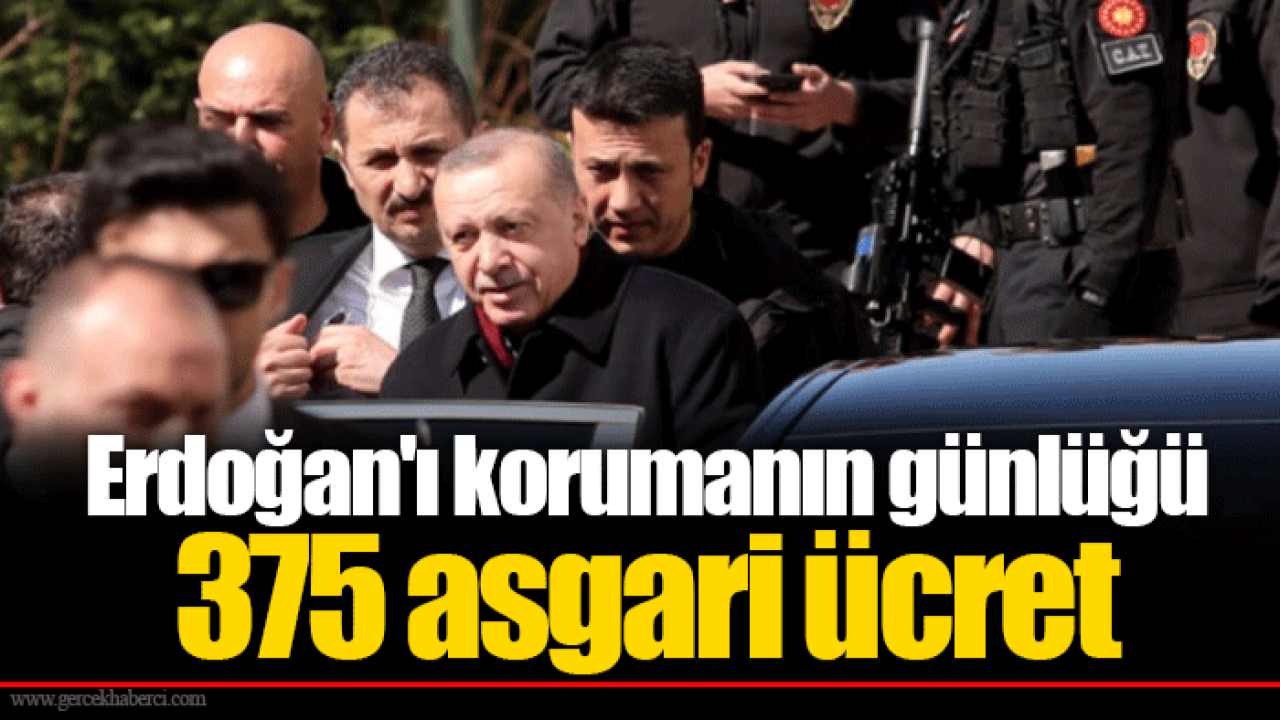 Erdoğan&#039;ı korumanın günlüğü 375 asgari ücret