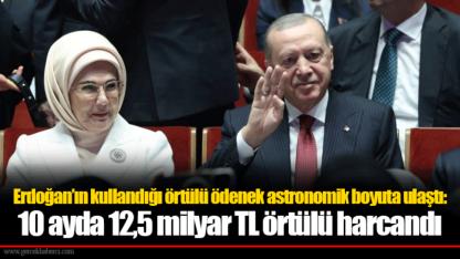 Erdoğan’ın kullandığı örtülü ödenek astronomik boyuta ulaştı: 10 ayda 12,5 milyar TL örtülü harcandı