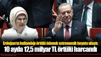 Erdoğan’ın kullandığı örtülü ödenek astronomik boyuta ulaştı: 10 ayda 12,5 milyar TL örtülü harcandı
