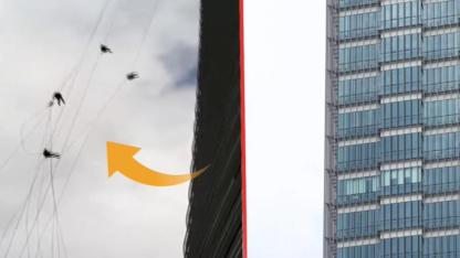 Gökdelende felaket: İşçiler fırtınada savruldu!