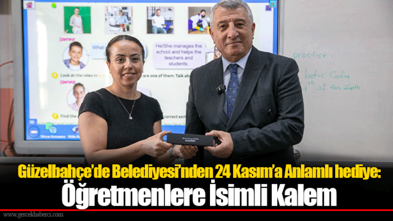 Güzelbahçe’de Belediyesi’nden 24 Kasım’a Anlamlı hediye: Öğretmenlere İsimli Kalem