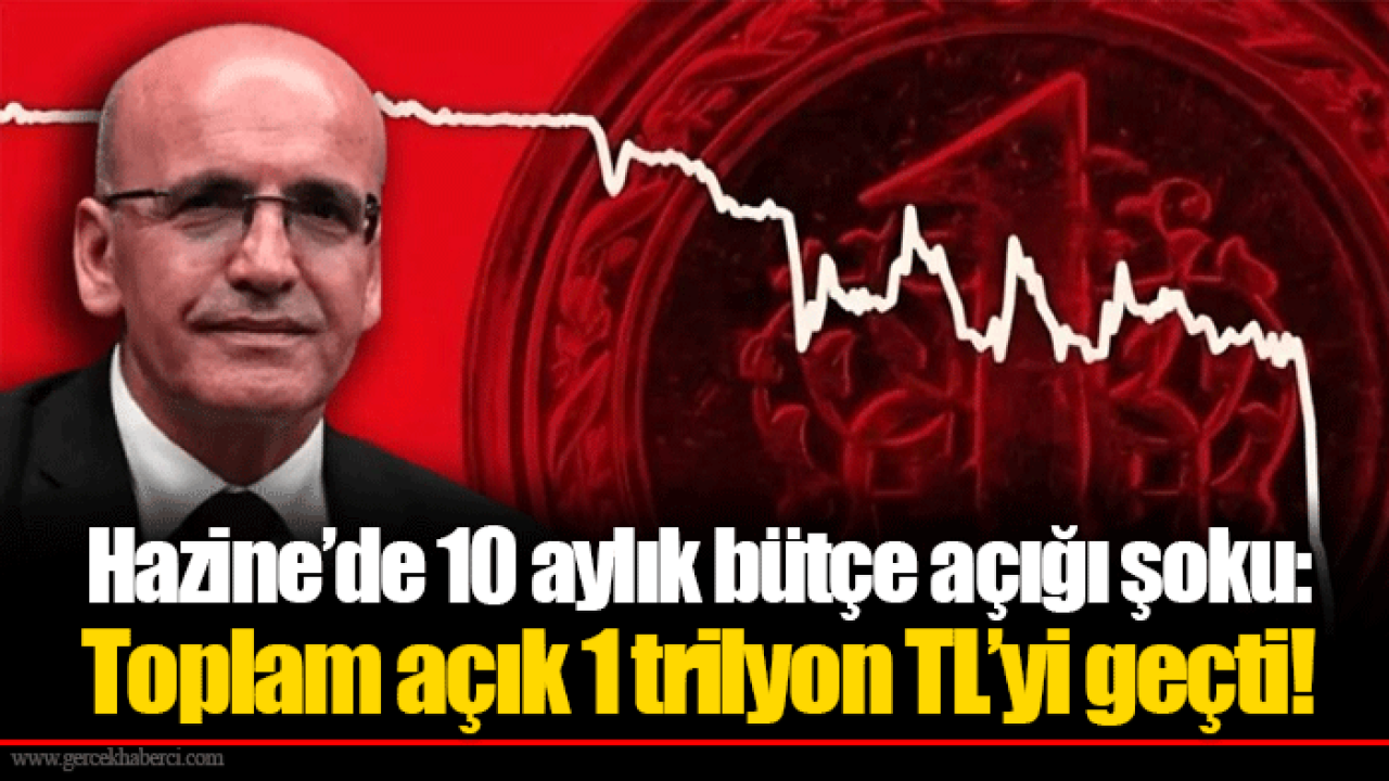 Hazine’de 10 aylık bütçe açığı şoku: Toplam açık 1 trilyon TL’yi geçti!