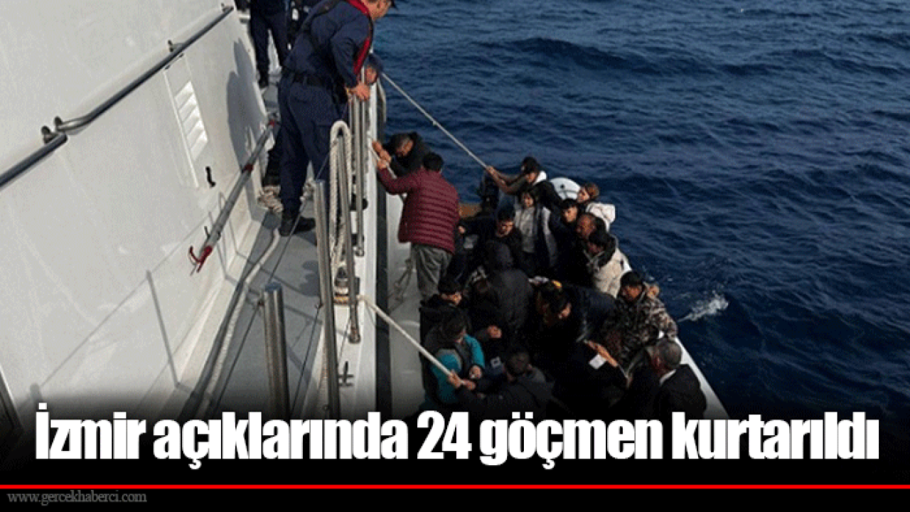 İzmir açıklarında 24 göçmen kurtarıldı