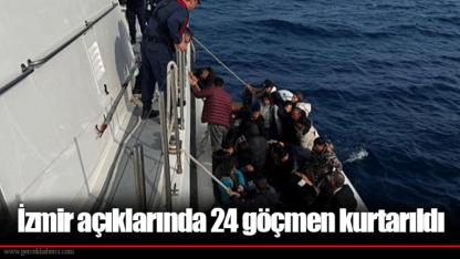 İzmir açıklarında 24 göçmen kurtarıldı