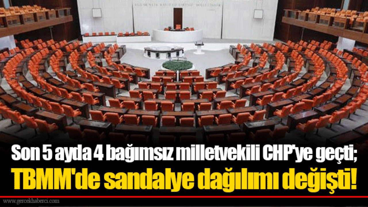 Son 5 ayda 4 bağımsız milletvekili CHP&#039;ye geçti; TBMM&#039;de sandalye dağılımı değişti!