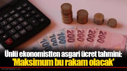 Ünlü ekonomistten asgari ücret tahmini: 'Maksimum bu rakam olacak'
