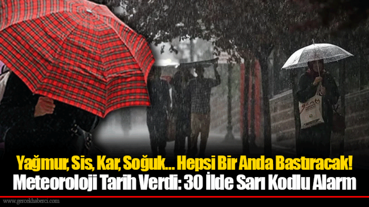 Yağmur, Sis, Kar, Soğuk… Hepsi Bir Anda Bastıracak! Meteoroloji Tarih Verdi: 30 İlde Sarı Kodlu Alarm