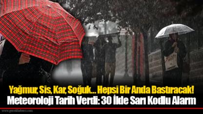 Yağmur, Sis, Kar, Soğuk… Hepsi Bir Anda Bastıracak! Meteoroloji Tarih Verdi: 30 İlde Sarı Kodlu Alarm