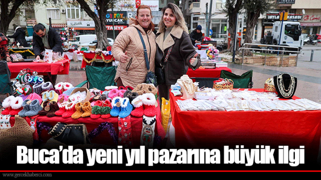 Buca’da yeni yıl pazarına büyük ilgi