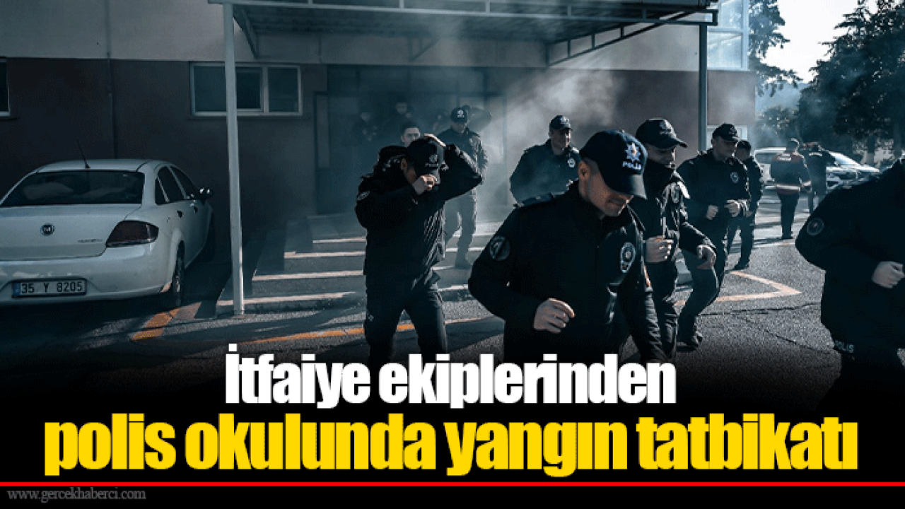 İtfaiye ekiplerinden polis okulunda yangın tatbikatı
