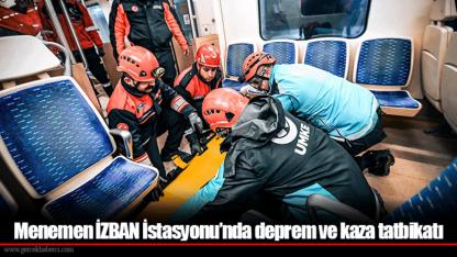 Menemen İZBAN İstasyonu’nda deprem ve kaza tatbikatı