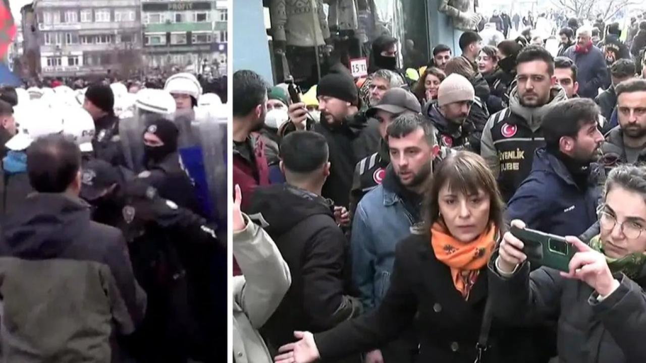 DEM'in 'Rojava' yürüyüşüne polis müdahalesi