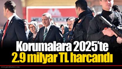 Korumalara 2025’te 2.9 milyar TL harcandı